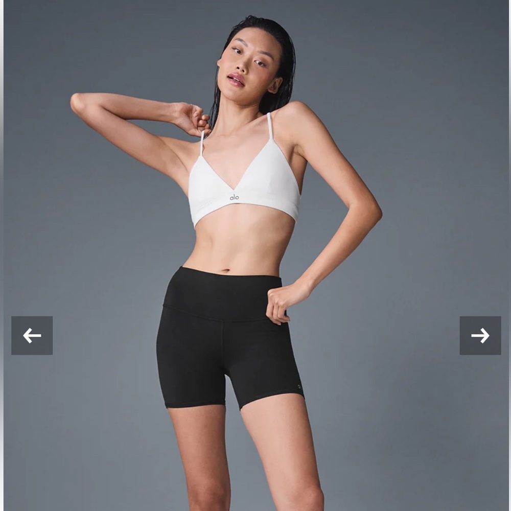 Alo 5" Airbrush High-Waist Biker Short Black - Size XXS